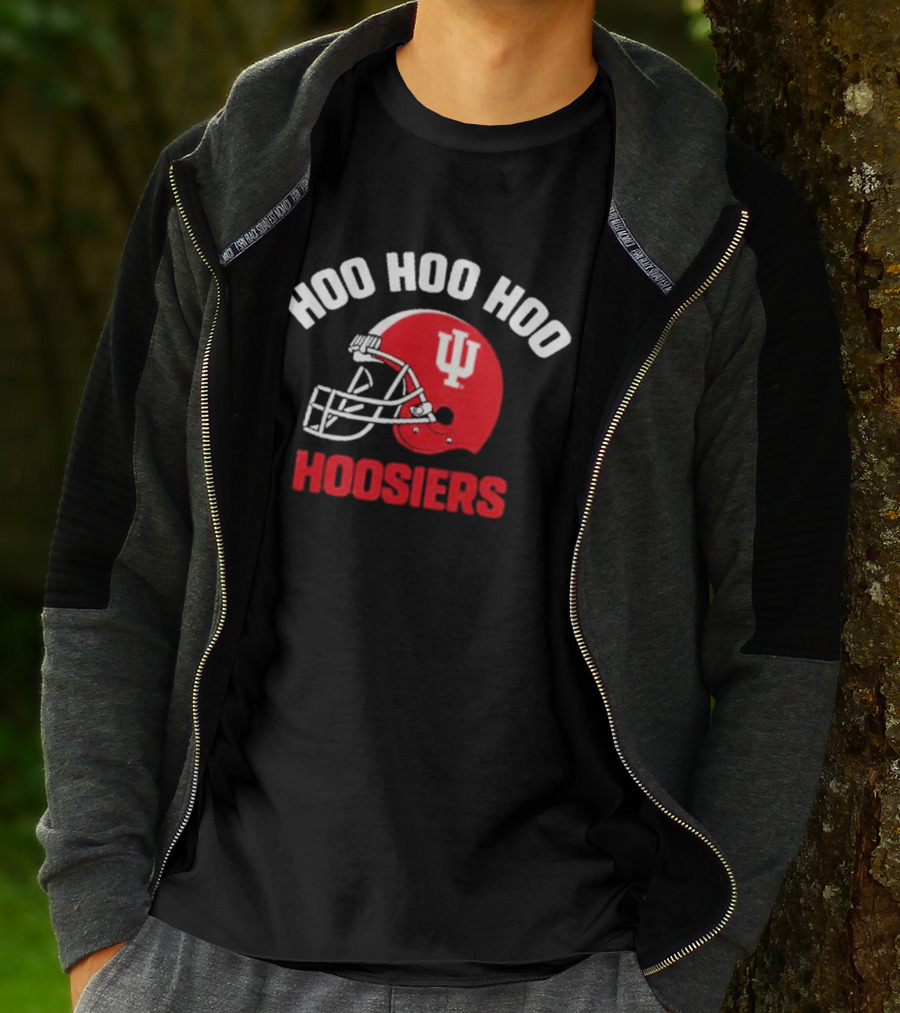 Indiana Hoosiers Hoo Hoo Hoo Red Football Helmet T-Shirt