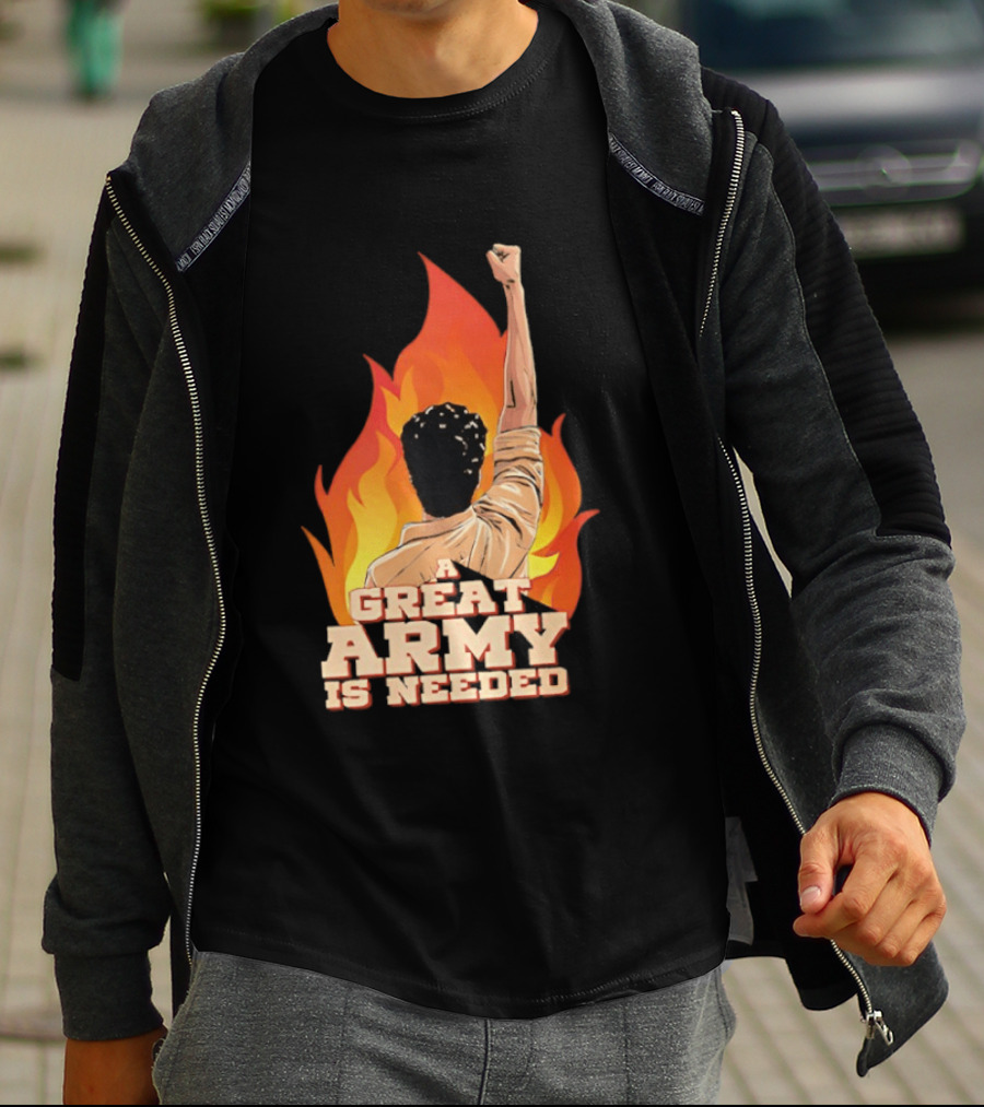 Parasakthi A Great Army Is Needed Raised Fist Flame T-Shirt