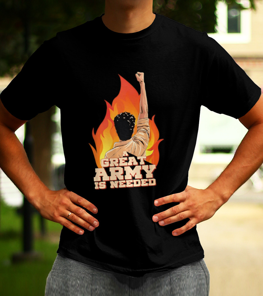 Parasakthi A Great Army Is Needed Raised Fist Flame T-Shirt