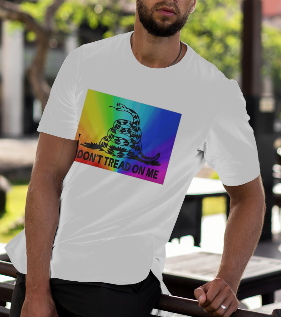 Rainbow Don't Tread On Me Snake T-Shirt