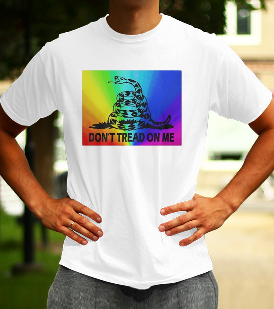 Rainbow Don't Tread On Me Snake T-Shirt