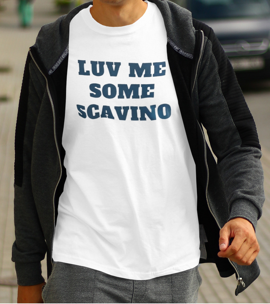 Luv Me Some Scavino Bold Text Blue Letters T-Shirt