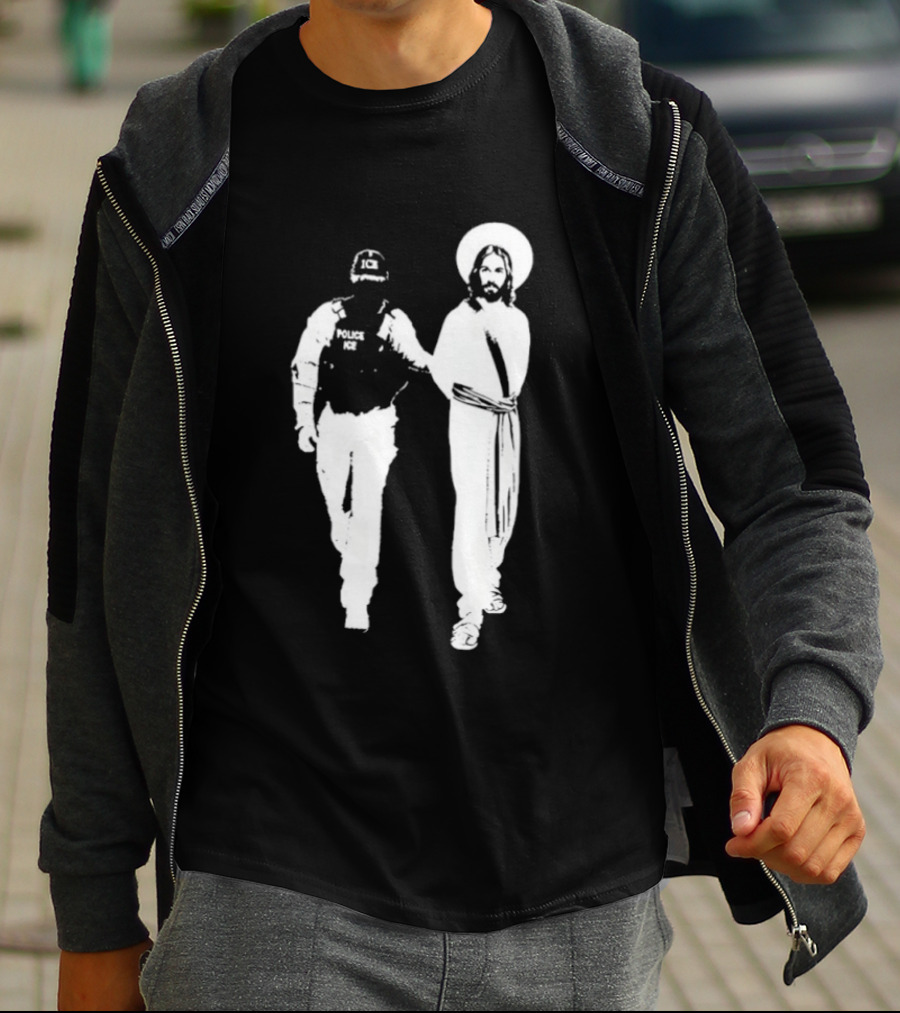 Anti Ice Jesus Arrested Iconic T-Shirt