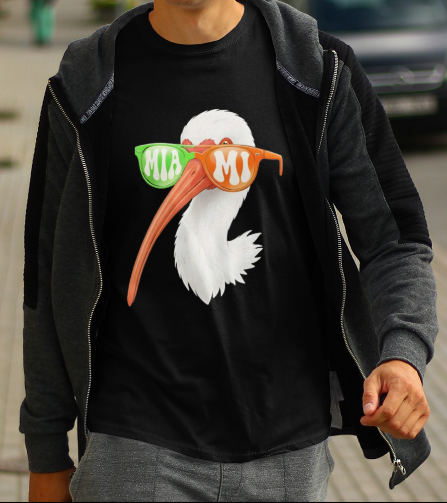 Miami White Ibis Sunglasses MIA MI T-Shirt