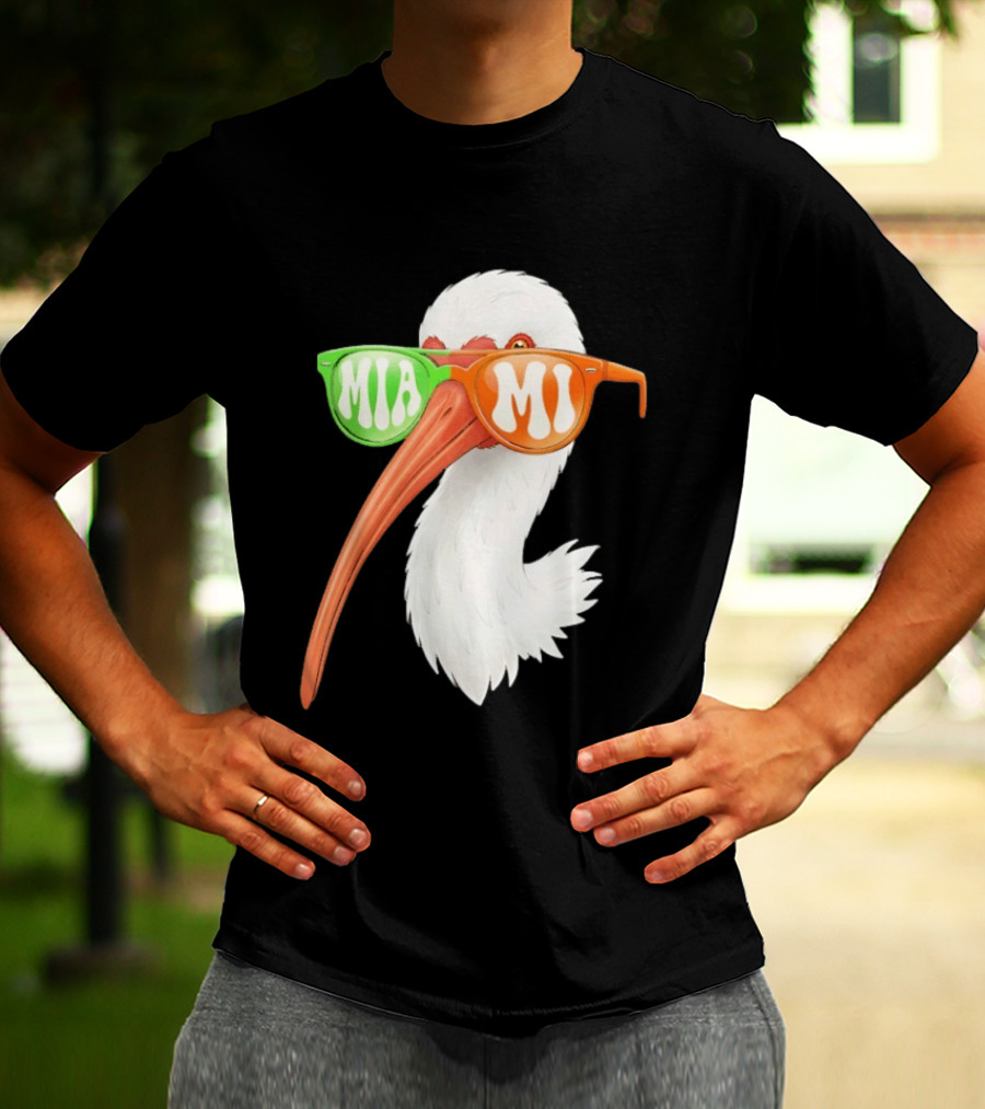 Miami White Ibis Sunglasses MIA MI T-Shirt