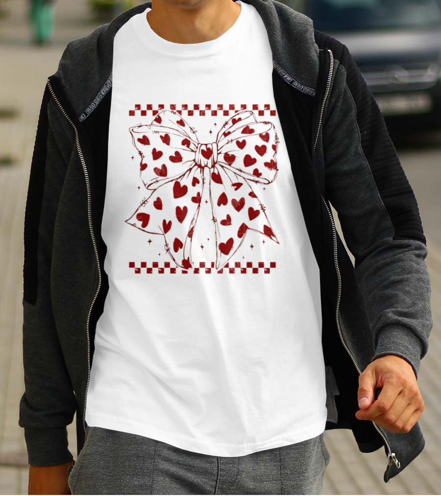 Coquette Bow Heart Valentine’s Day T-Shirt