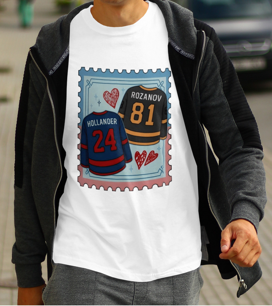 Hollander Rozanov 24 81 Hockey Romance Stamp T-Shirt
