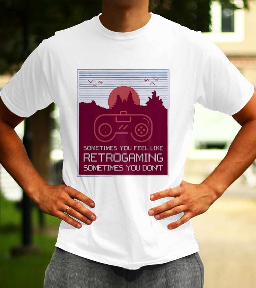 Sometimes You Feel Like Retrogaming Sometimes You Don't Controller Sunset Scene T-Shirt