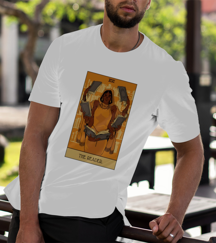 XVI The Reader Tarot Card Modern Witch Aesthetic Books Library T-Shirt