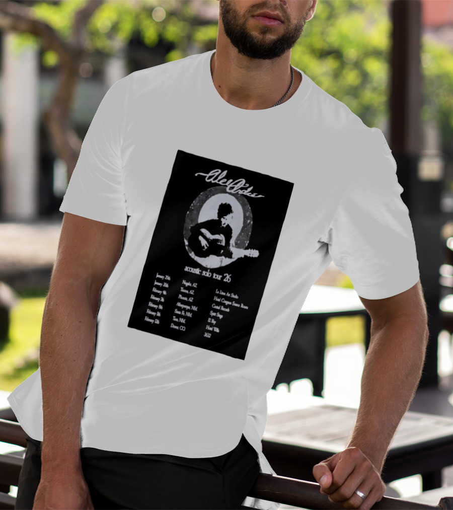 Alec André Acoustic Solo Tour 2026 Concert Dates And Locations T-Shirt