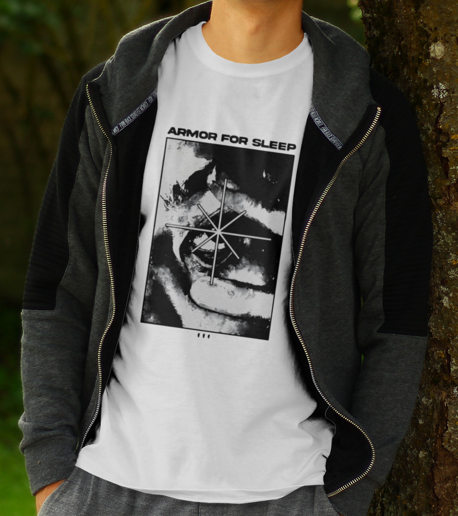 Armor For Sleep Eyeball Star Symbol Monochrome T-Shirt