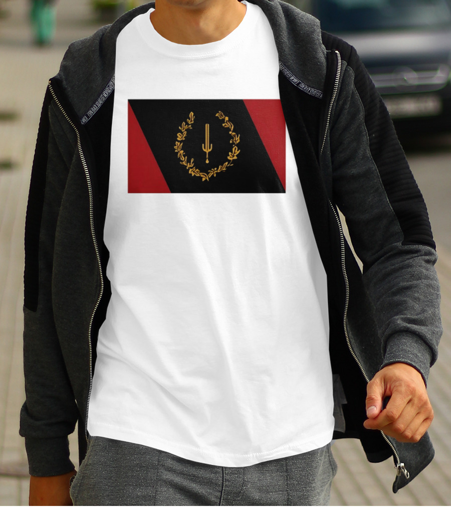 Black American Heritage Flag Laurel Wreath And Torch T-Shirt