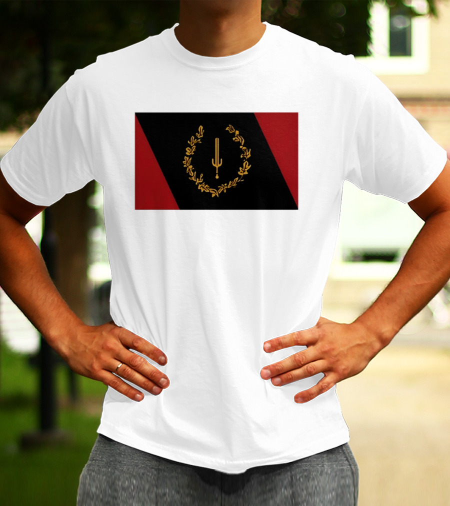 Black American Heritage Flag Laurel Wreath And Torch T-Shirt