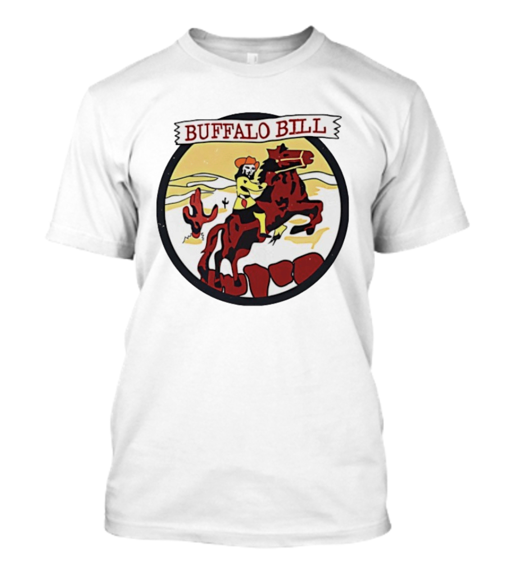 Buffalo Bill Cowboy Riding Red Horse Western Adventure T-Shirt