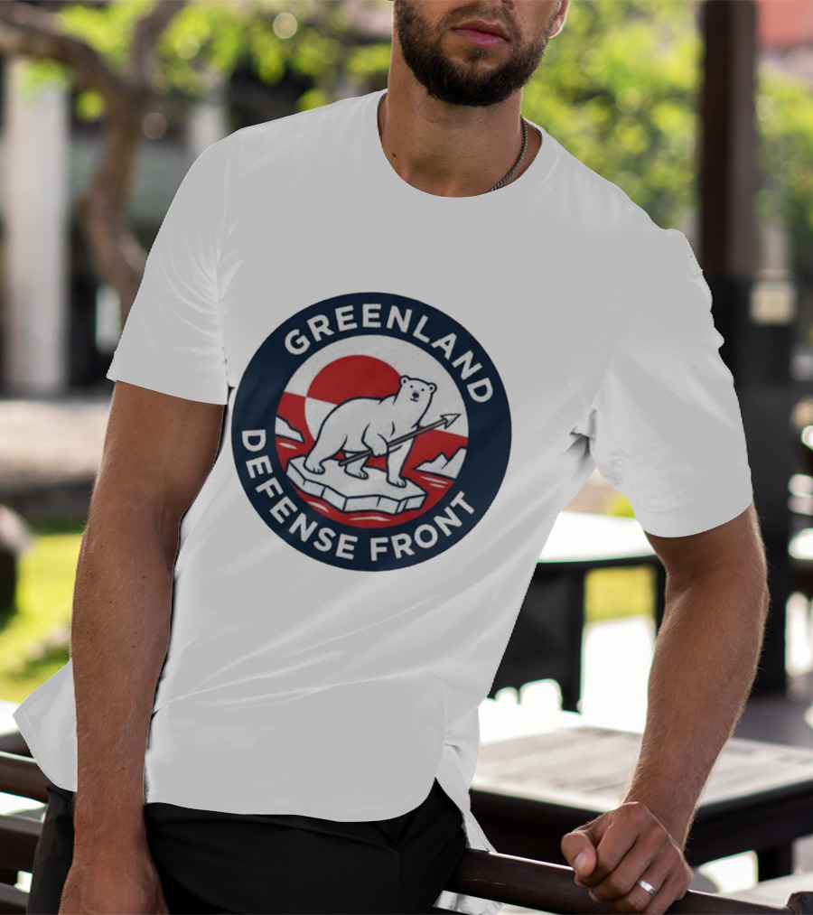 Greenland Defense Front Polar Bear And Spear Arctic T-Shirt