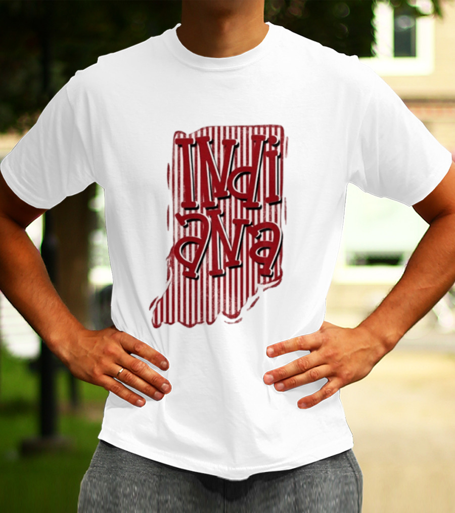 Indiana Stripe Hoosiers Football Indiana T-Shirt
