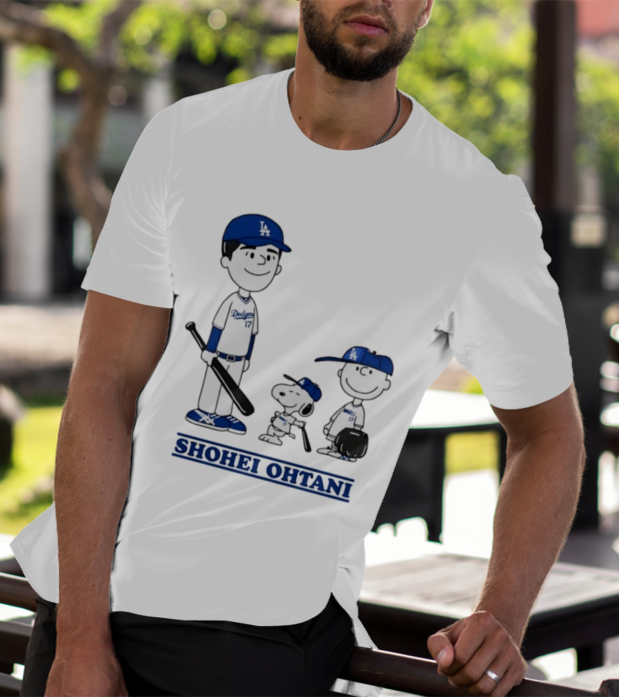 Snoopy Shohei Ohtani Los Angeles Dodgers Baseball Peanuts T-Shirt