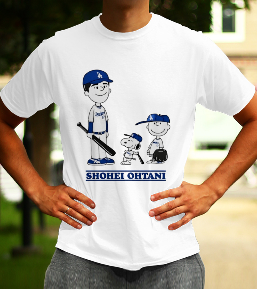 Snoopy Shohei Ohtani Los Angeles Dodgers Baseball Peanuts T-Shirt