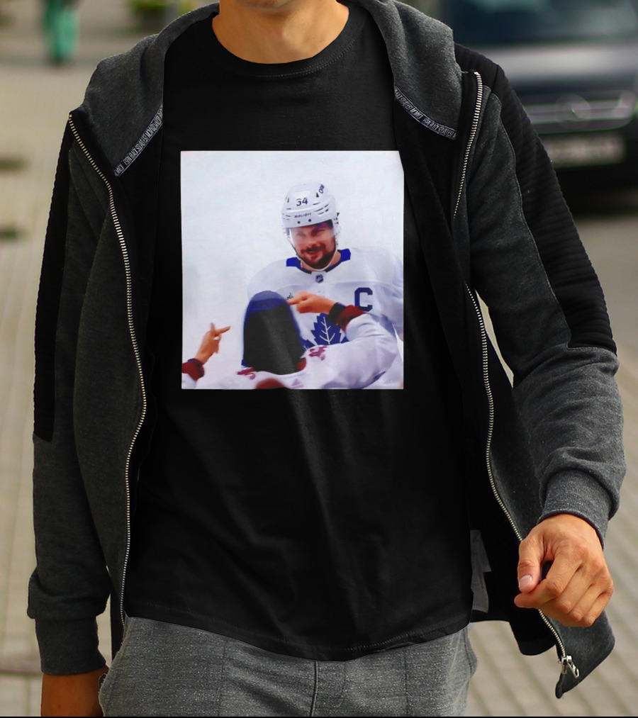 Auston Matthews Smirk Number 34 Maple Leafs Captain Ice Hockey Moment T-Shirt