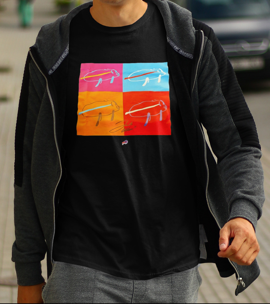 Buffalo Bills Pop Art Josh Allen Signature T-Shirt