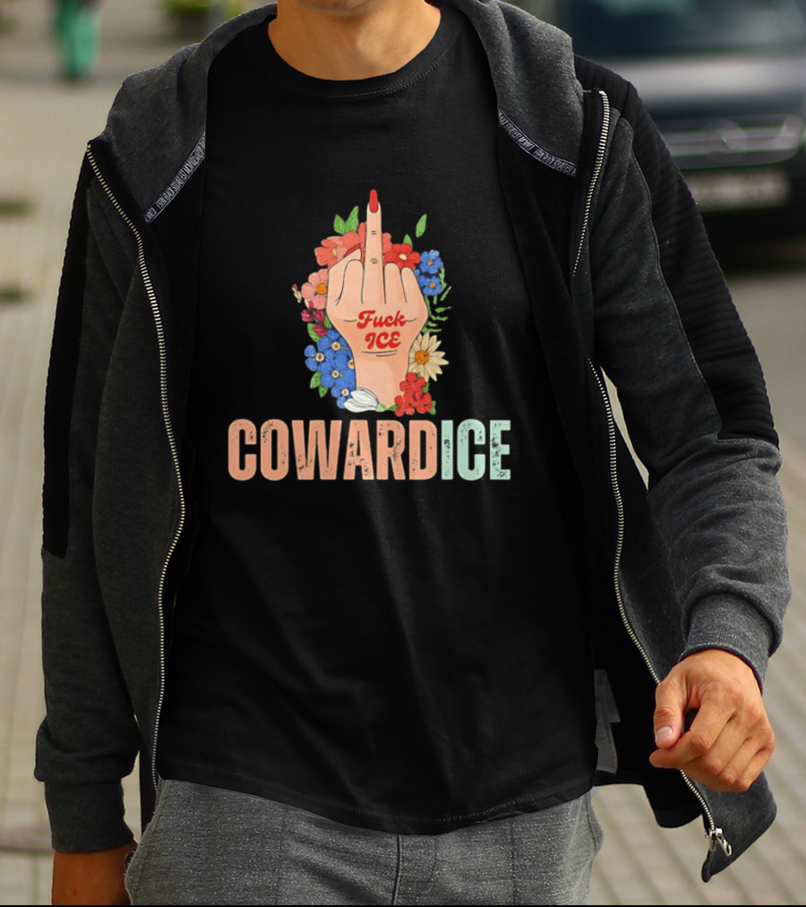 Middle Finger Floral Cowardice Fuck Ice T-Shirt