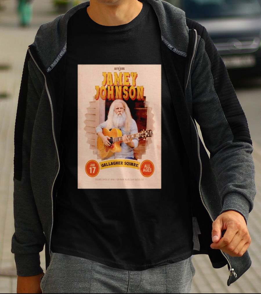 Jamey Johnson Live San Diego Gallagher Square January 17 All Ages Event 2026 T-Shirt