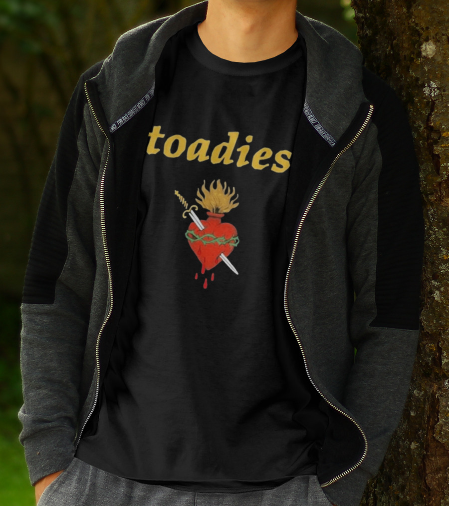 Toadies Sacred Heart Flaming Sword And Crown Of Thorns T-Shirt