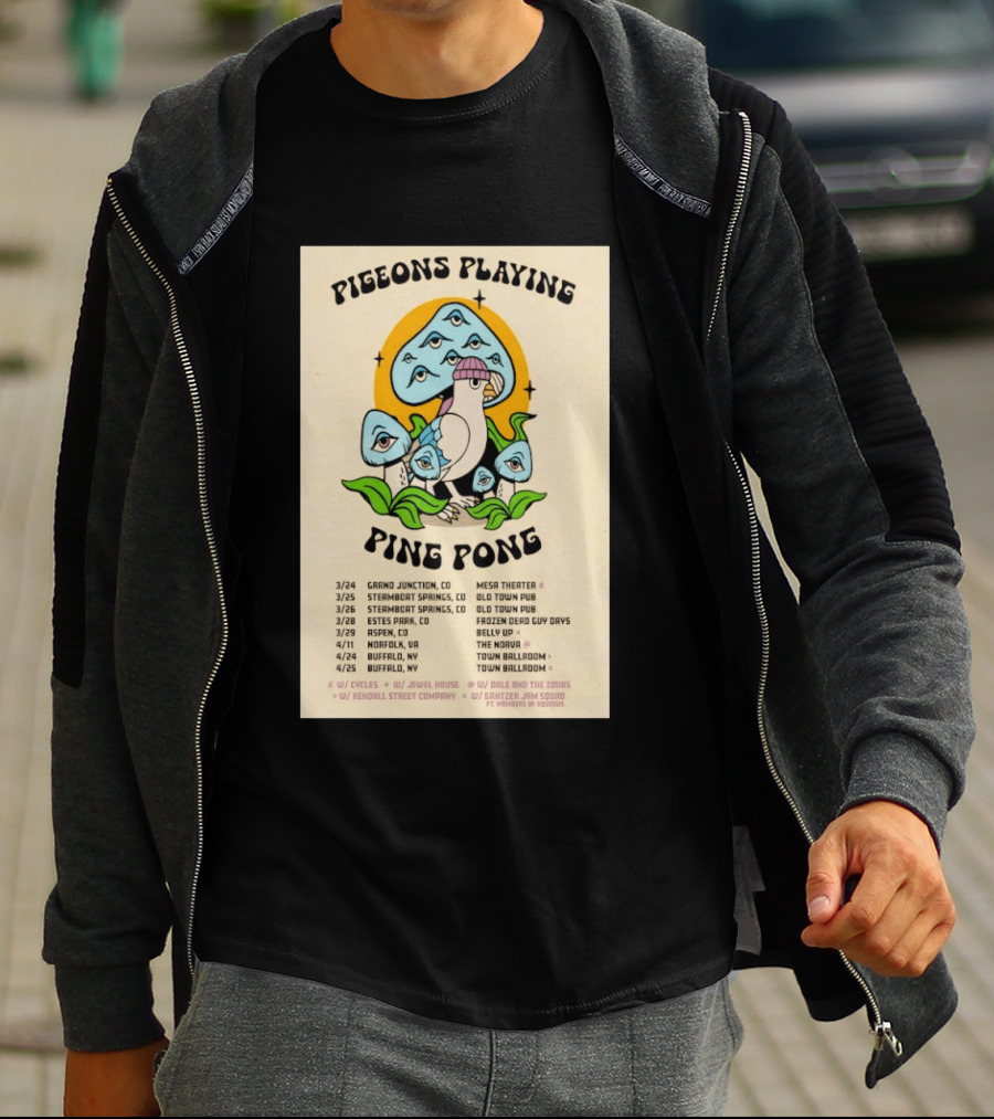 Pigeons Playing Ping Pong Winter And Spring Tour 2026 T-Shirt