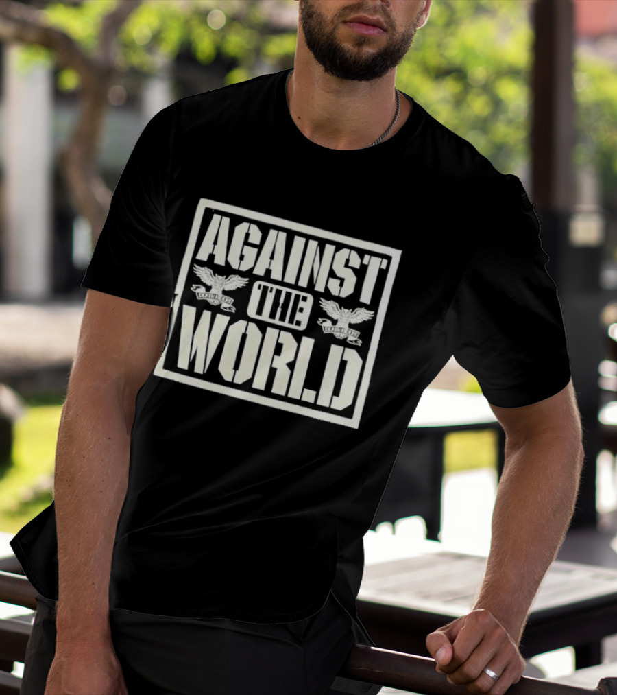 Against The World Eagle Motif T-Shirt