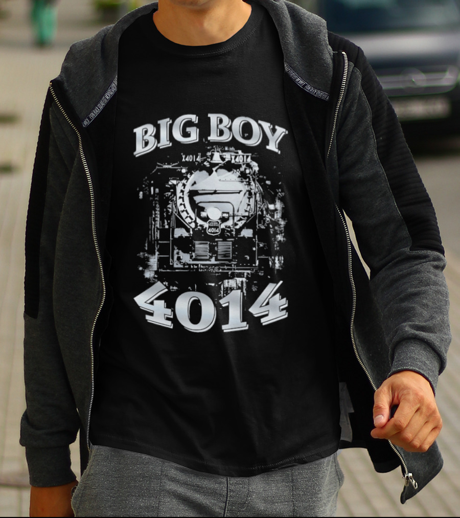 Big Boy 4014 Train Locomotive Blueprint T-Shirt
