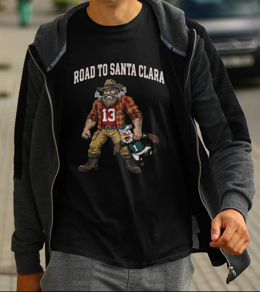 Road To Santa Clara 49ers Football 13 Eagles Rivalry T-Shirt