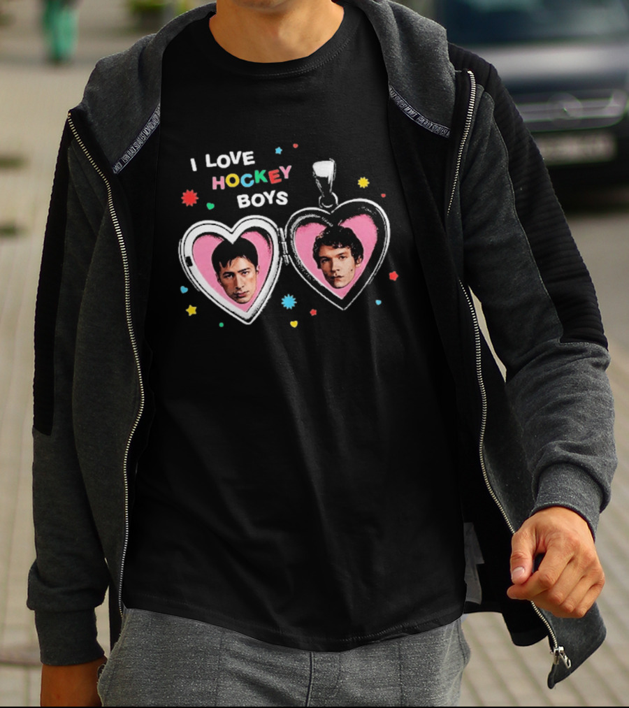 I Love Hockey Boys Shane Hollander Ilya Rozanov Heart Locket T-Shirt