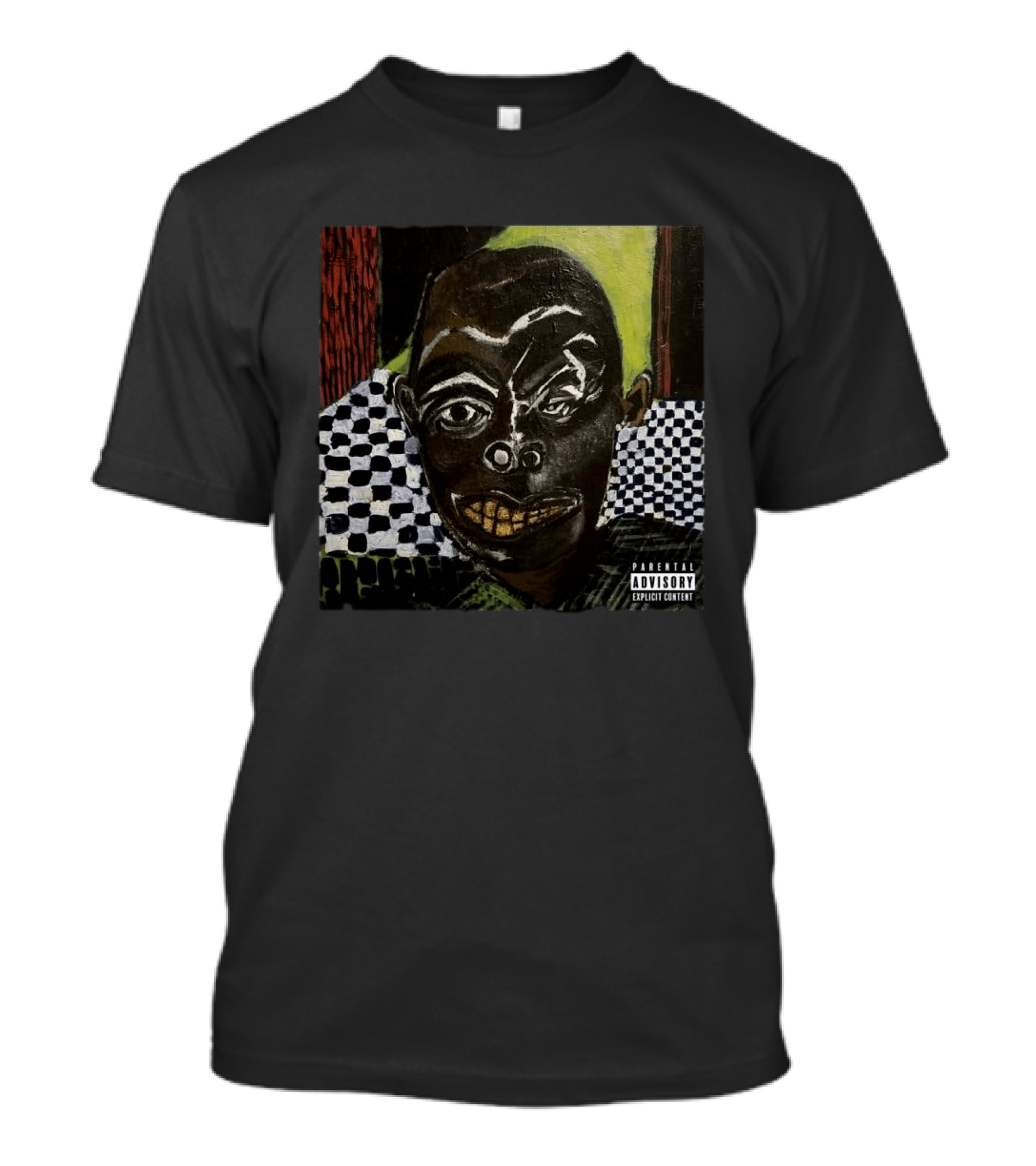 IDK Even The Devil Smiles Mixtape Album Cover Parental Advisory Checkerboard Background Dark Abstract T-Shirt