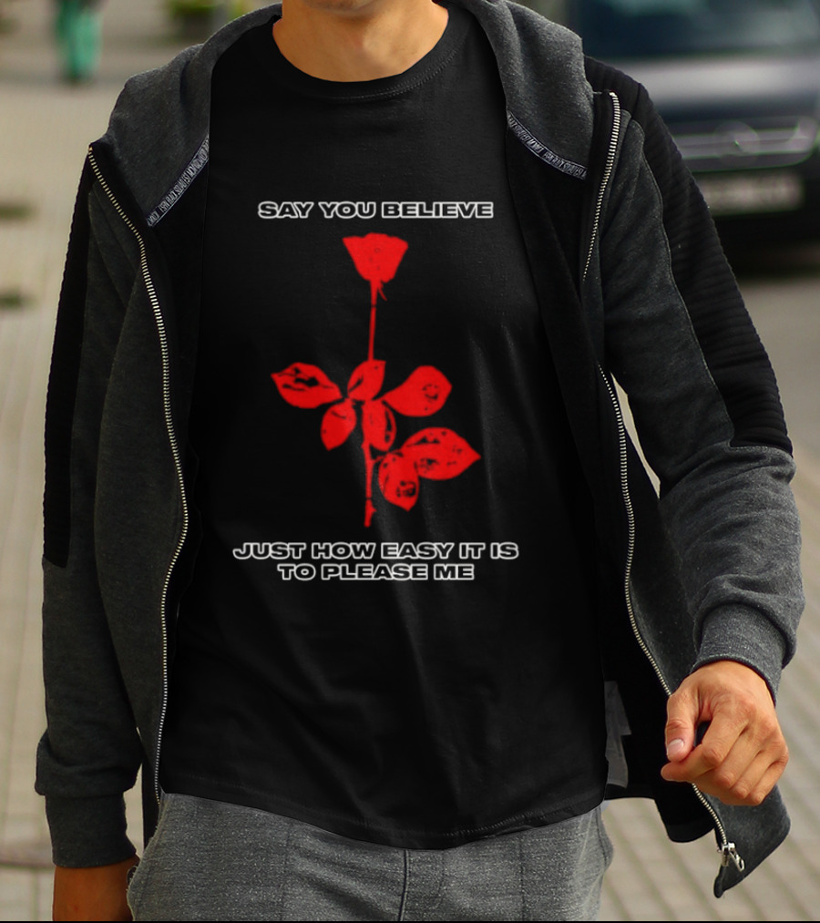 Say You Believe Just How Easy It Is To Please Me Red Rose T-Shirt