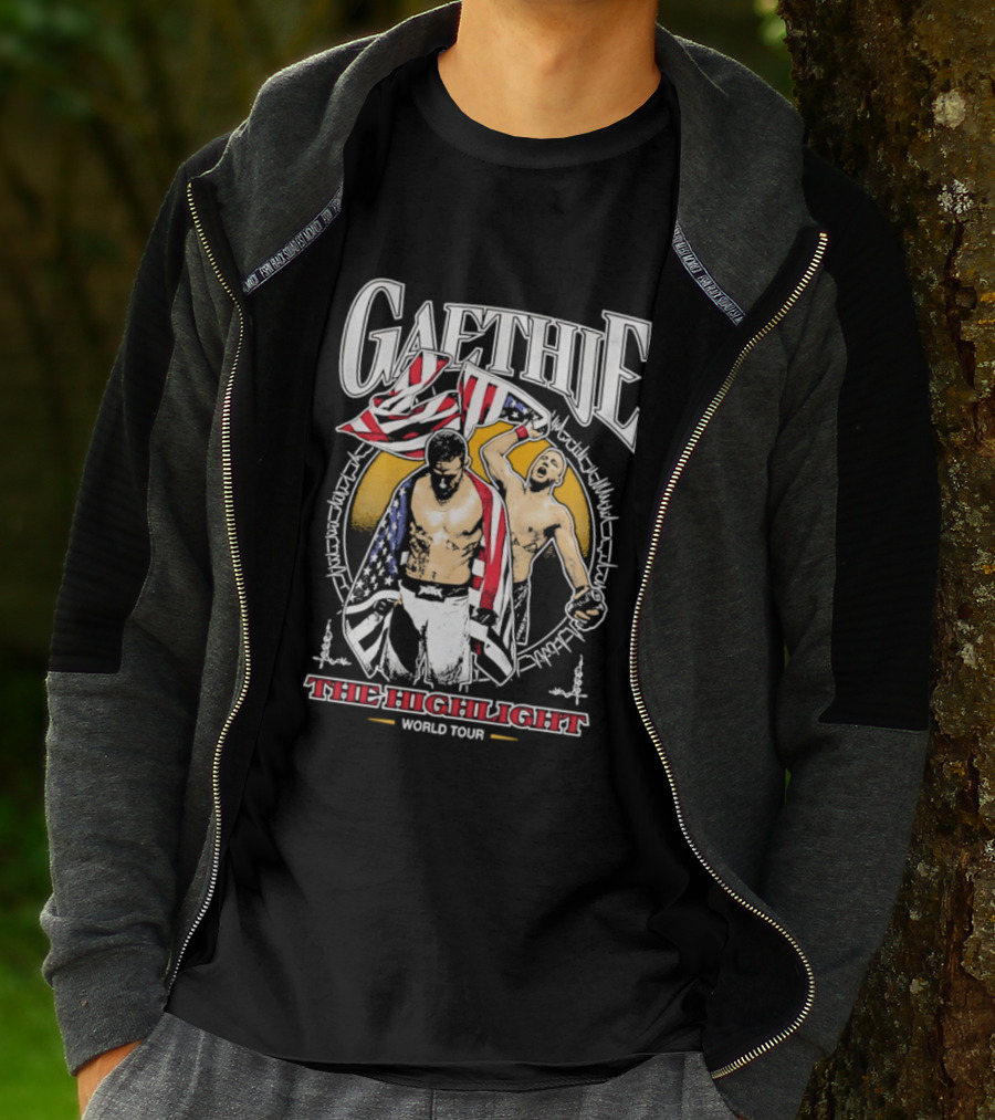 Gaethje The Highlight World Tour American Flag Fighters T-Shirt