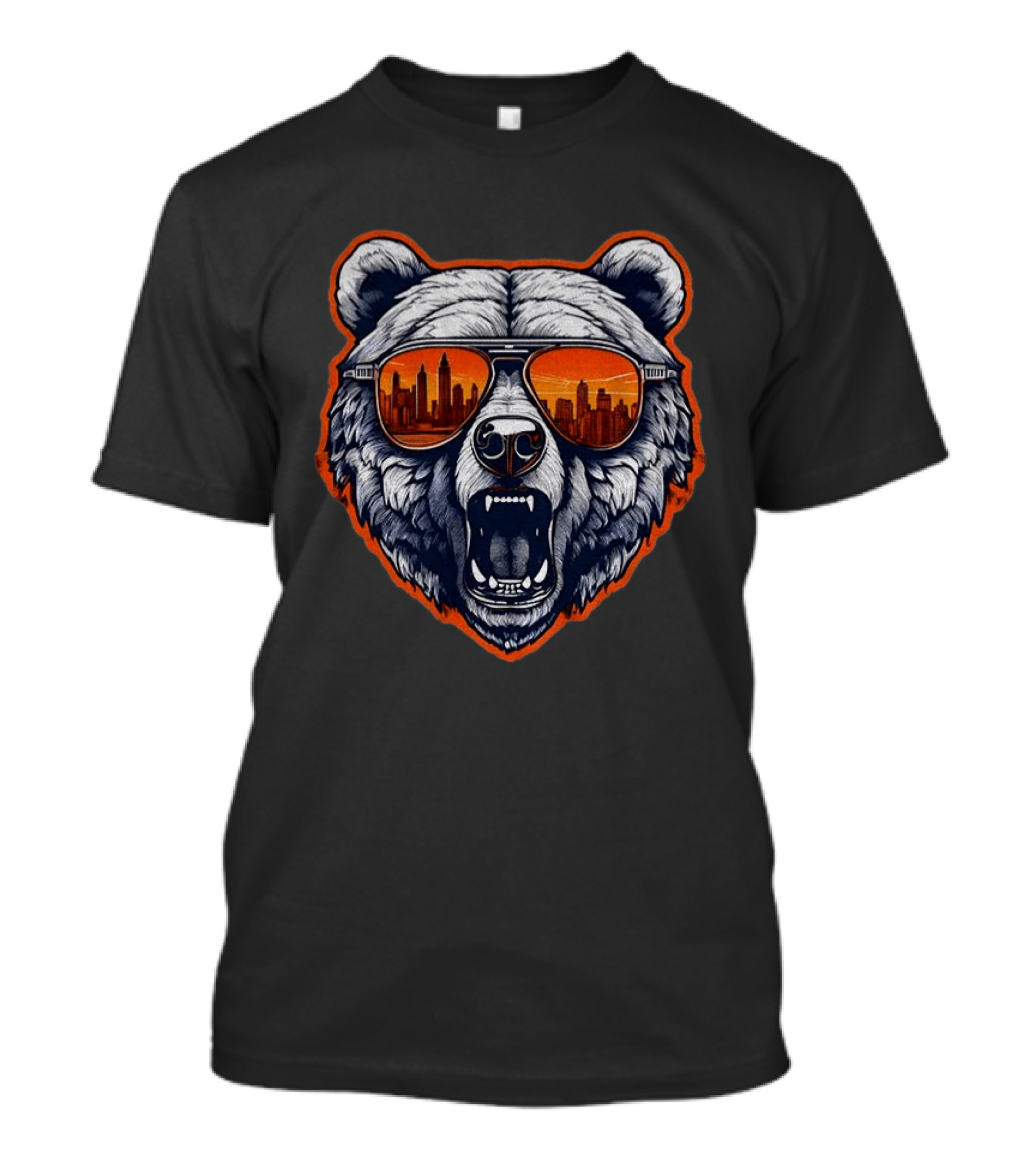 Chicago Bears Ditka Shades City Skyline Glasses T-Shirt