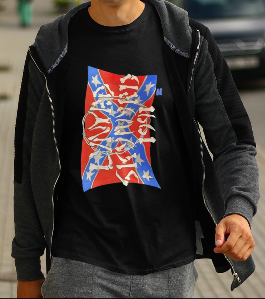 Lynyrd Skynyrd 1991 Confederate Flag Skeleton Bones T-Shirt