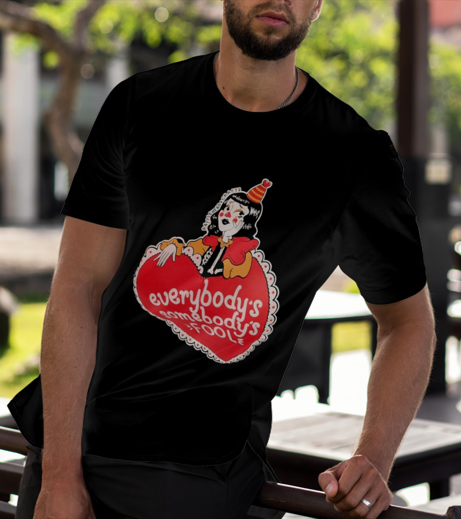 Everybody's Somebody's Fool Vintage Cartoon Clown Heart T-Shirt