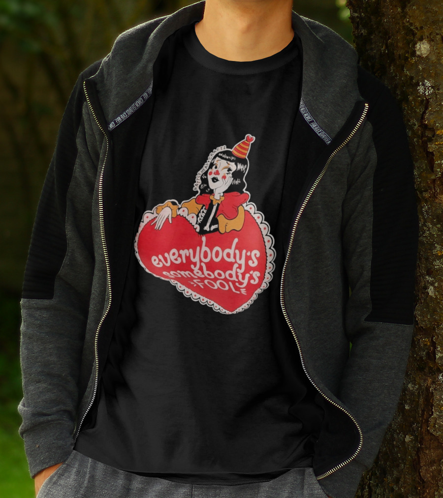 Everybody's Somebody's Fool Vintage Cartoon Clown Heart T-Shirt