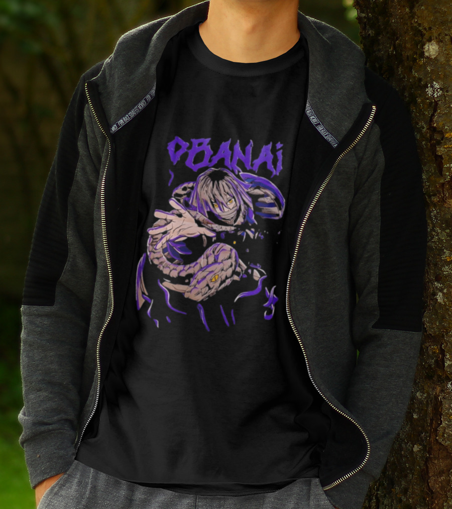 Obanai Iguro Snake Illustration From Demon Slayer Kimetsu No Yaiba Anime T-Shirt
