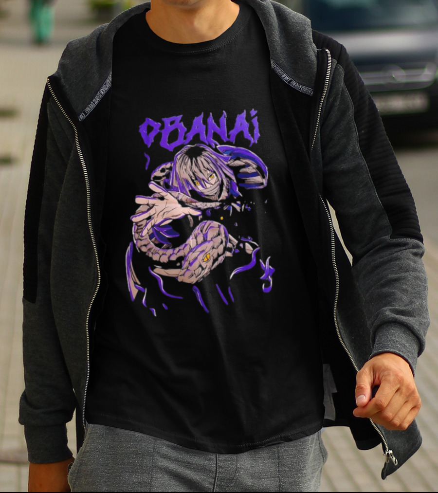 Obanai Iguro Snake Illustration From Demon Slayer Kimetsu No Yaiba Anime T-Shirt