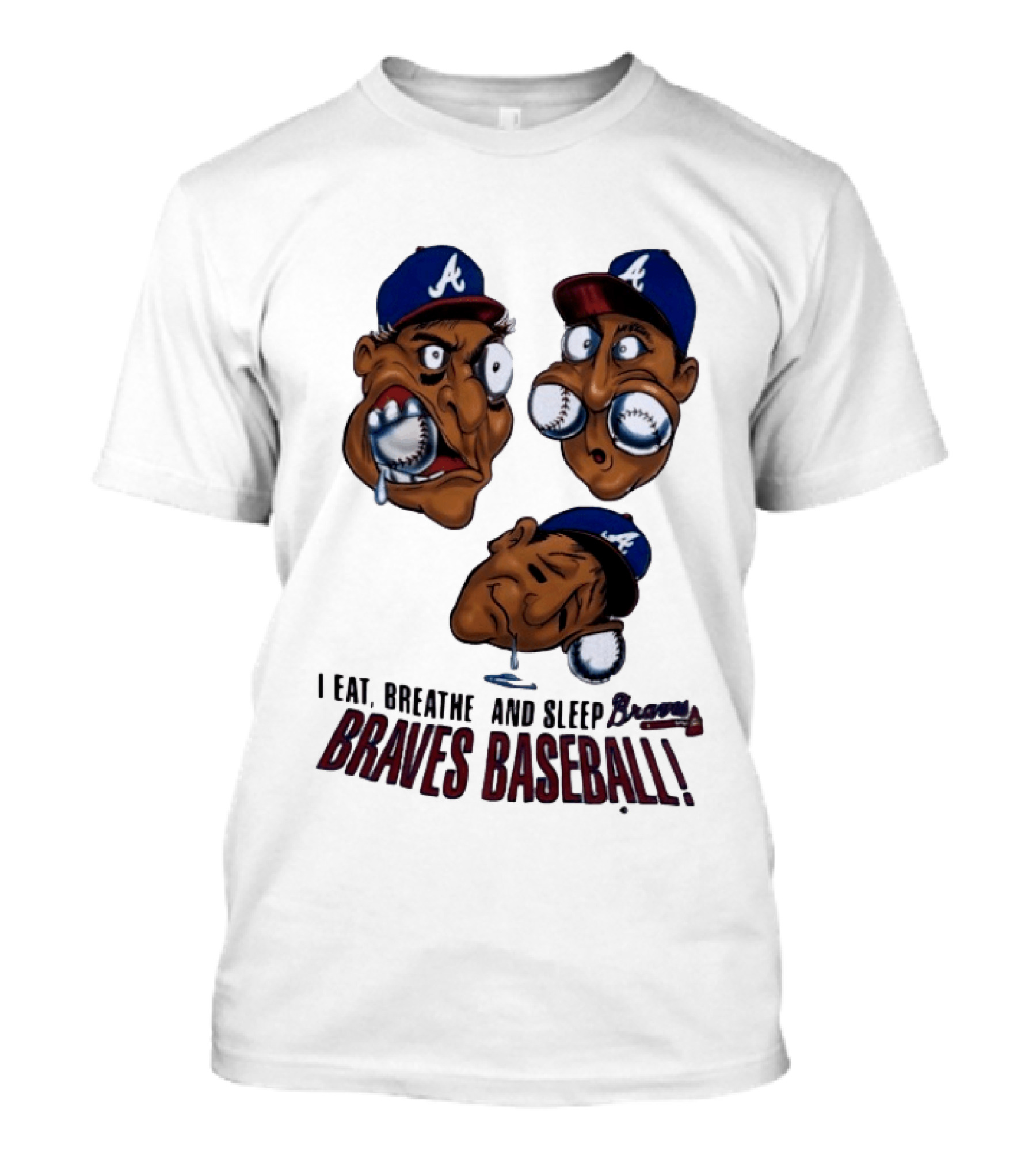 Atlanta Braves Baseball 1995 I Eat Breathe And Sleep Braves MLB Cartoon T-Shirt