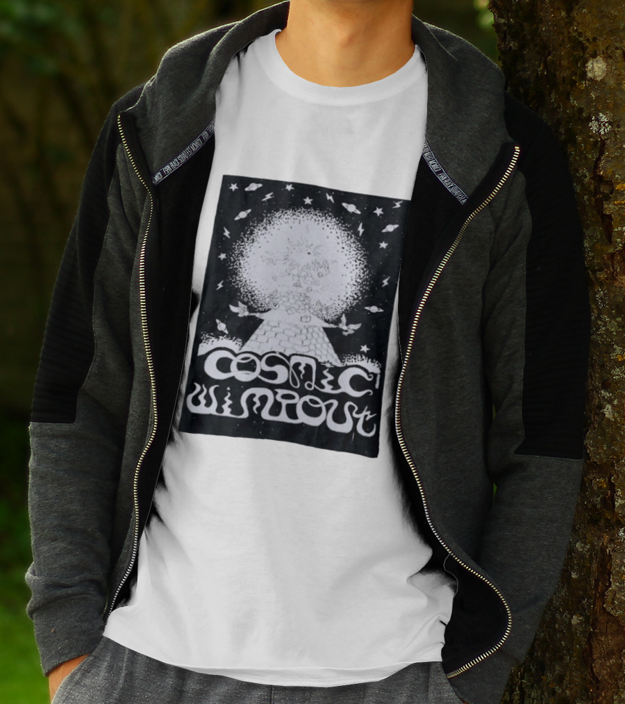 Cosmic Wimpout Psychedelic Pyramid Dice Explosion With UFOs And Stars T-Shirt