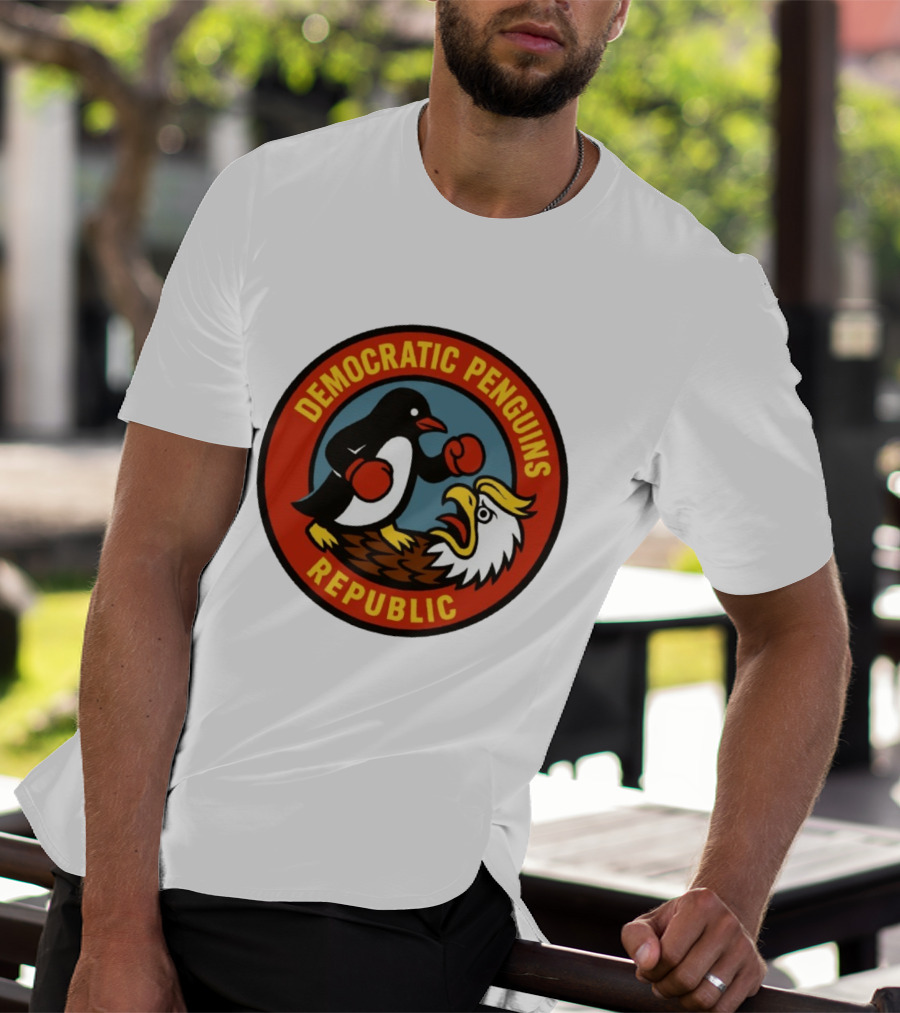 Democratic Penguins Republic Boxing Penguin Vs Eagle T-Shirt