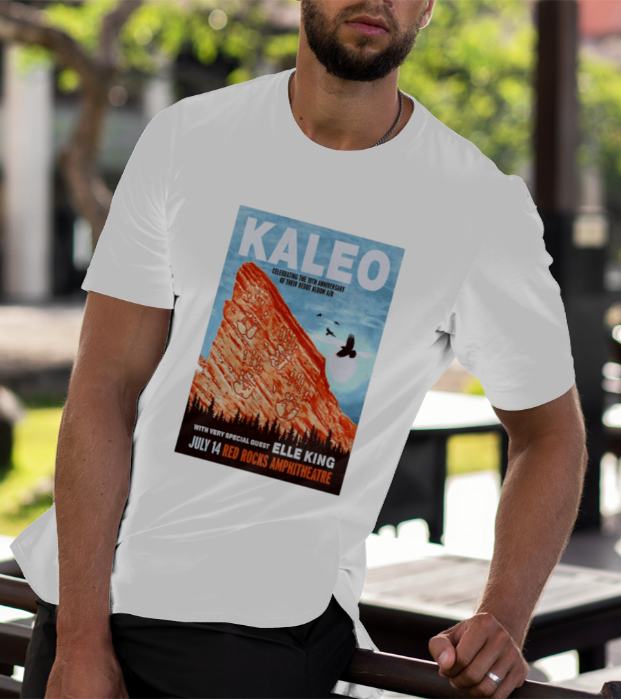 Kaleo Celebrating 10th Anniversary A/B With Guest Elle King July 14 Red Rocks Amphitheatre T-Shirt