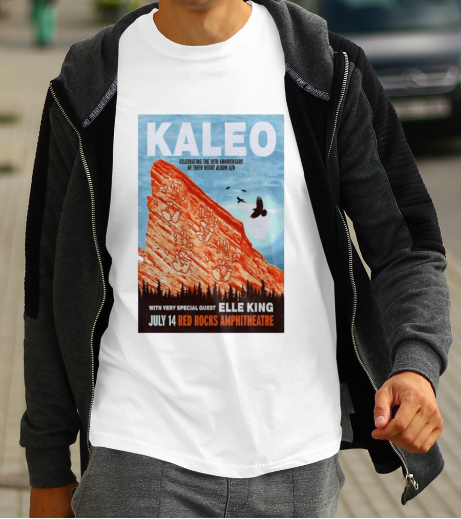 Kaleo Celebrating 10th Anniversary A/B With Guest Elle King July 14 Red Rocks Amphitheatre T-Shirt