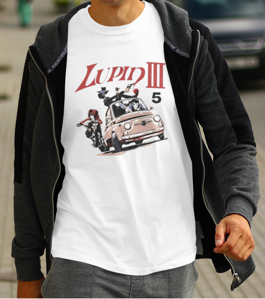 Lupin III Car And Motorcycle Chase 5 T-Shirt