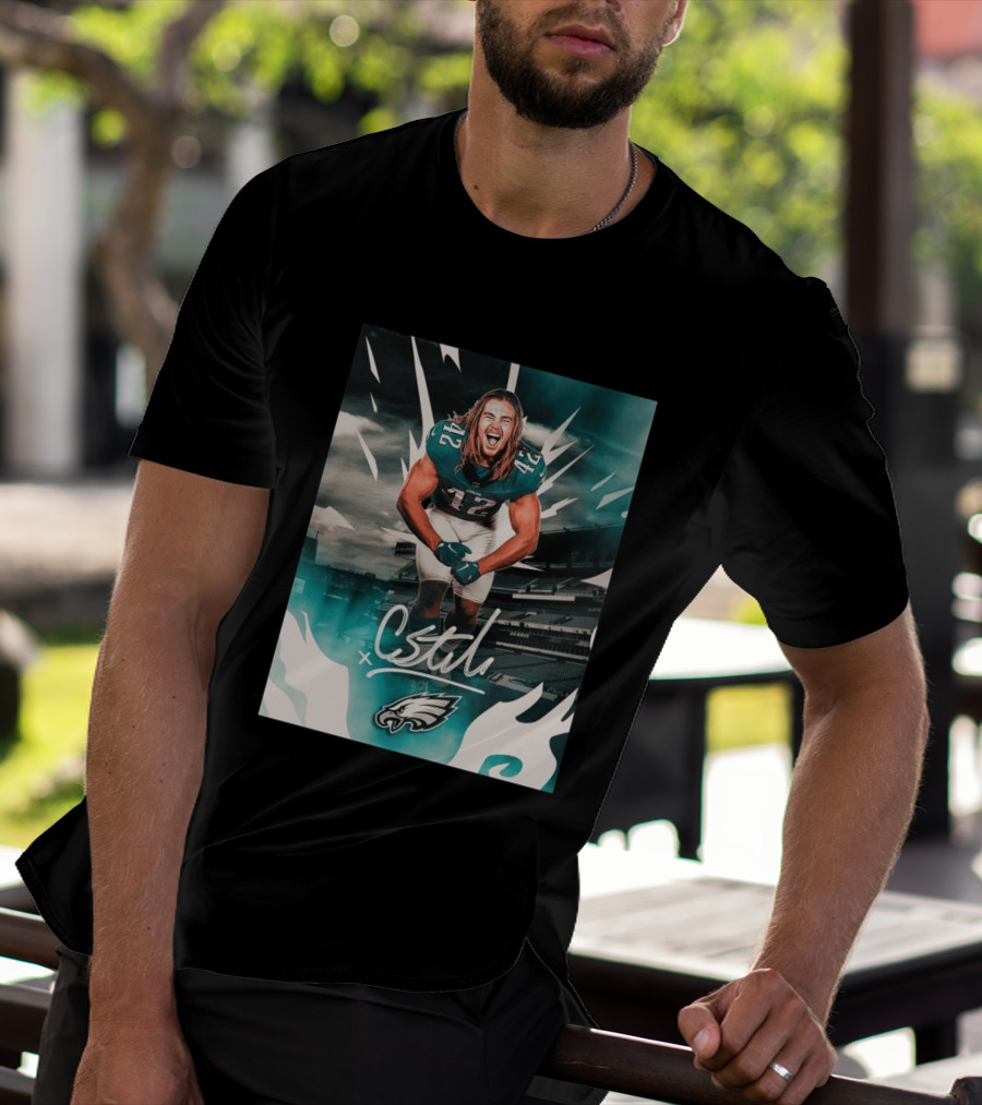 Philadelphia Eagles Carson Steele CStel X 42 Football Stadium Energy T-Shirt