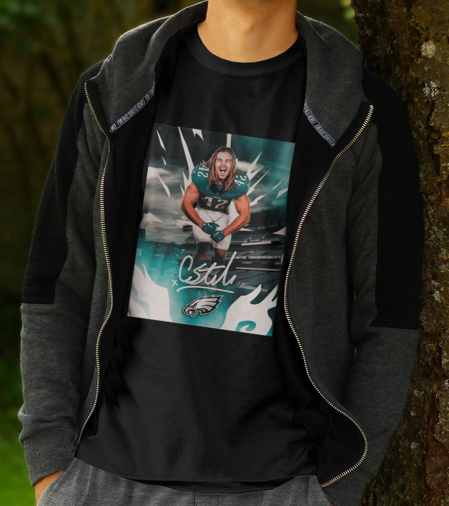 Philadelphia Eagles Carson Steele CStel X 42 Football Stadium Energy T-Shirt