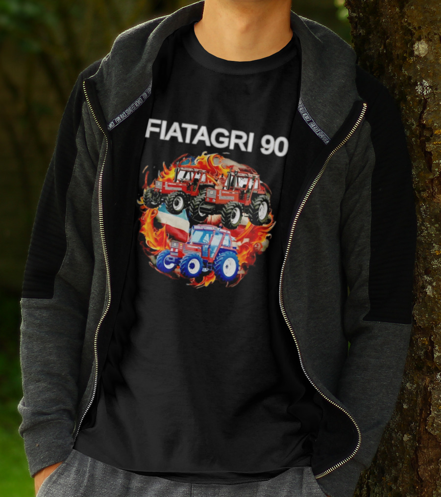 FIATAGRI 90 Series Tractors With Flames And Flags T-Shirt